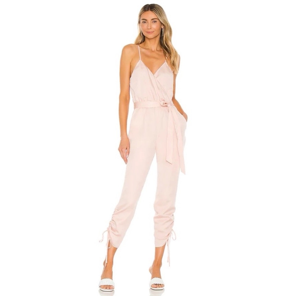 Lovers and Friends Tony Silky Jumpsuit in Blush Pink